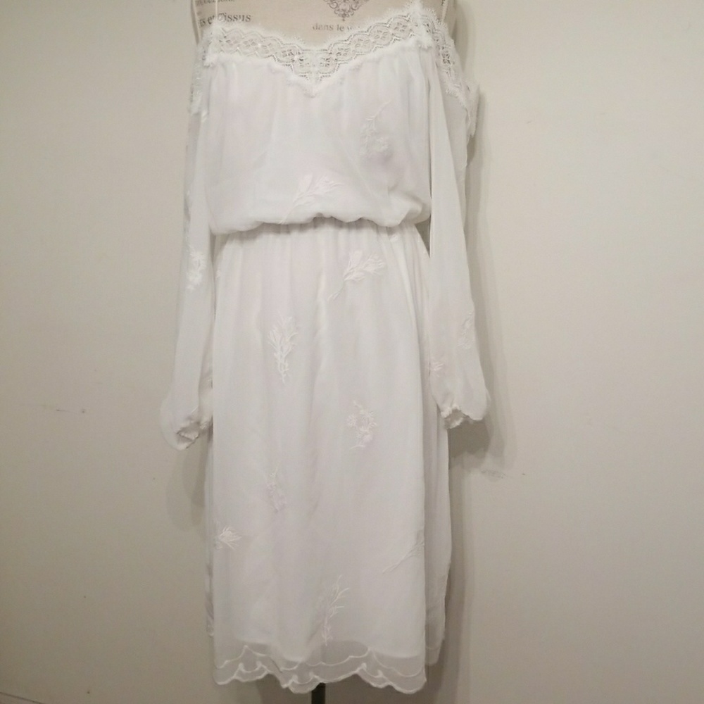 All White dress with sleeves
